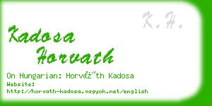 kadosa horvath business card